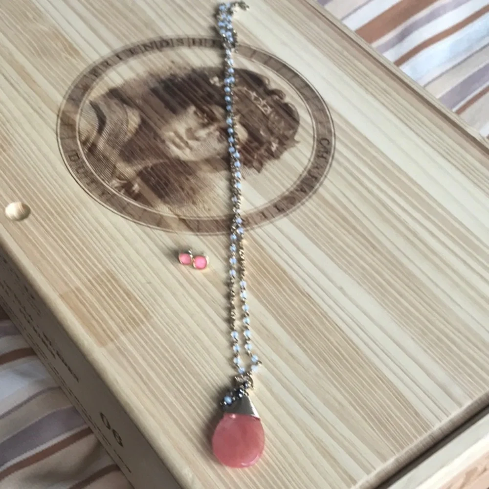Nordstrom pink and gold necklace and earrings (3 for $15)